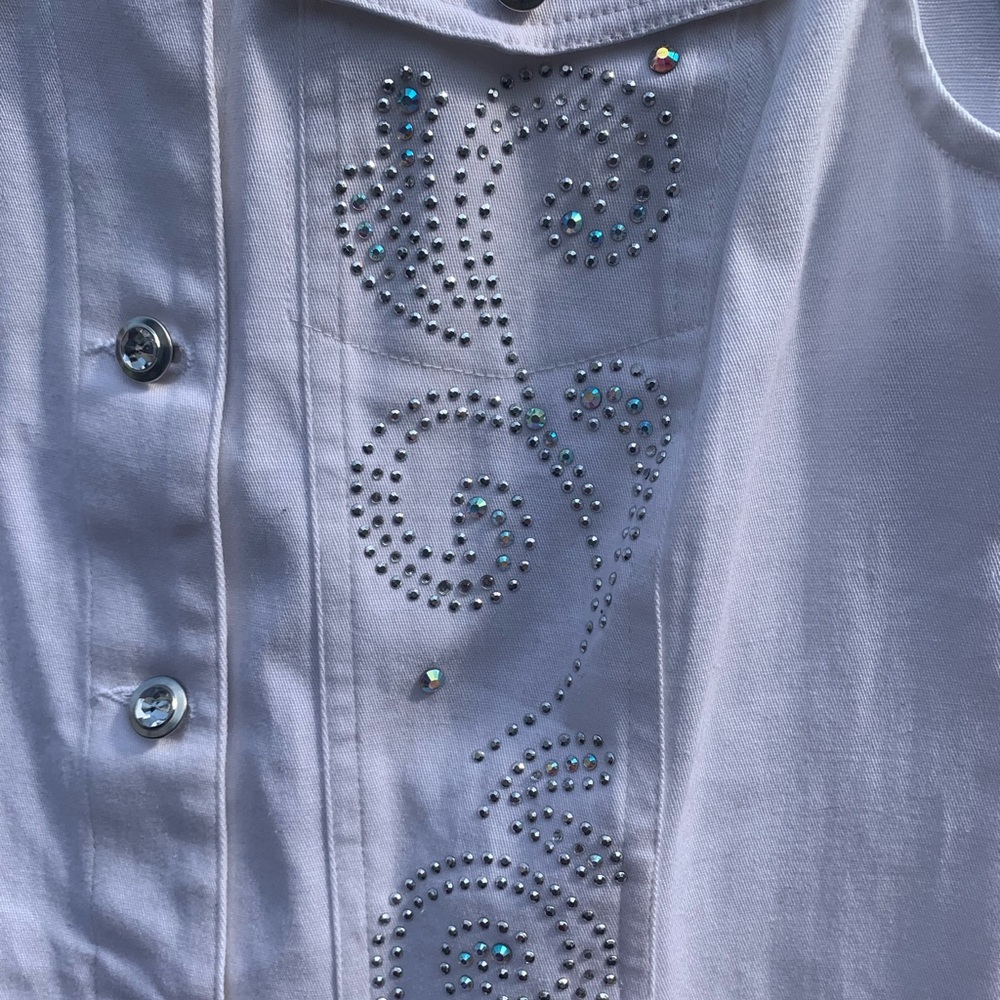 Quacker Factory Sparkle And Shine Twill Vest Size… - image 3